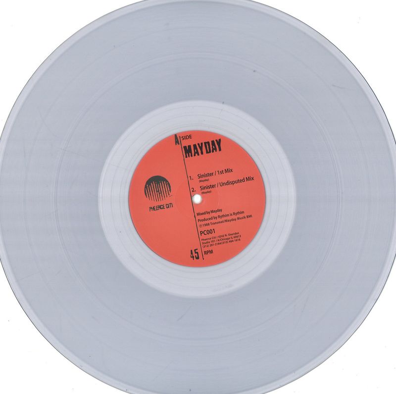 Mayday, Derrick May — Sinister (Clear Vinyl Repress) vinyl cover