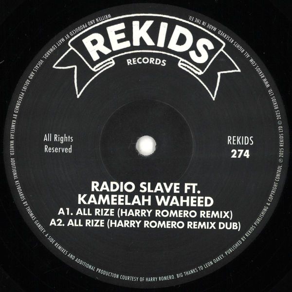 Radio Slave, Kameelah Waheed — All Rize (Remixes) vinyl cover