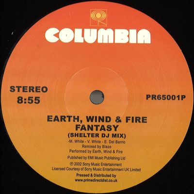 Earth, Wind, Fire — Fantasy (Shelter Dj Mix) / Can't Hide Love (MAW Album Mix) vinyl cover