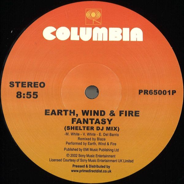 Earth, Wind, Fire — Fantasy (Shelter Dj Mix) / Can't Hide Love (MAW Album Mix) vinyl cover