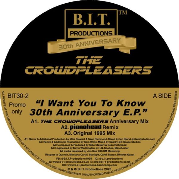 The Crowdpleasers — I Want You To Know 30th Anniversary E.P. vinyl cover