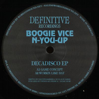 Boogie Vice, N-You-Up — Decadisco EP vinyl cover