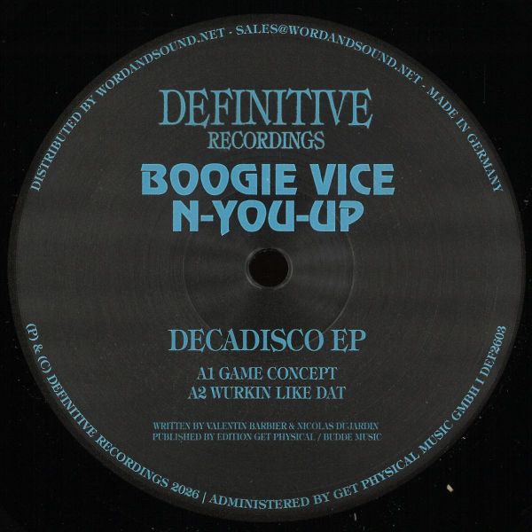 Boogie Vice, N-You-Up — Decadisco EP vinyl cover
