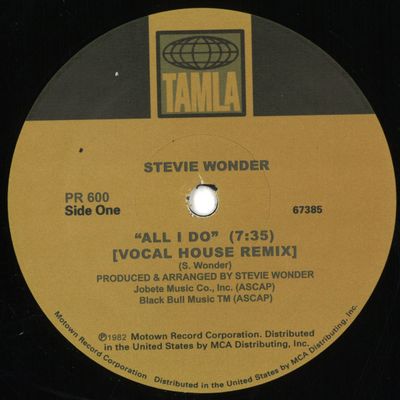 Stevie Wonder — All I Do (House Remixes) vinyl cover