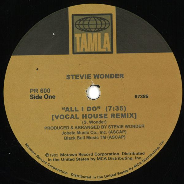 Stevie Wonder — All I Do (House Remixes) vinyl cover