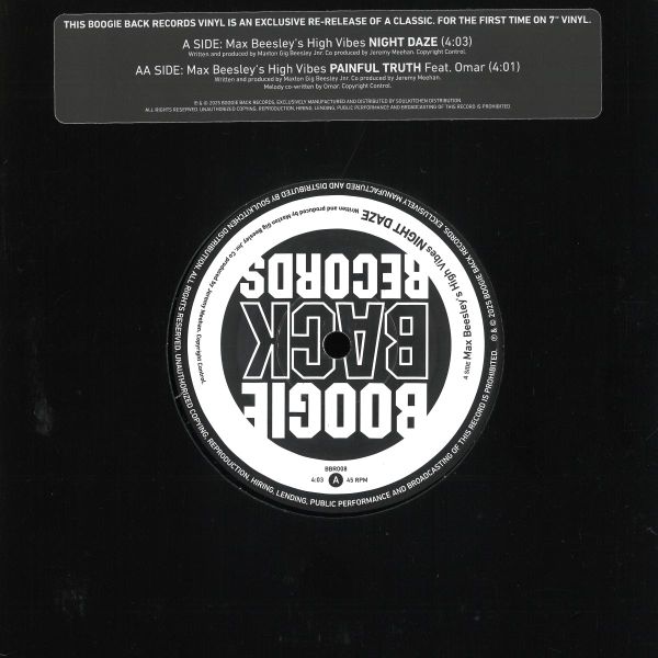 Max Beesley’S High Vibes — NIGHT DAZE/PAINFUL TRUTH FEAT. OMAR (7") vinyl cover