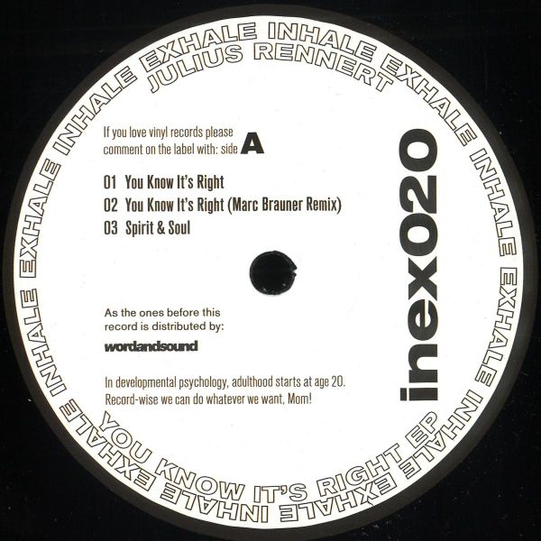 Julius Rennert — You Know It's Right EP vinyl cover