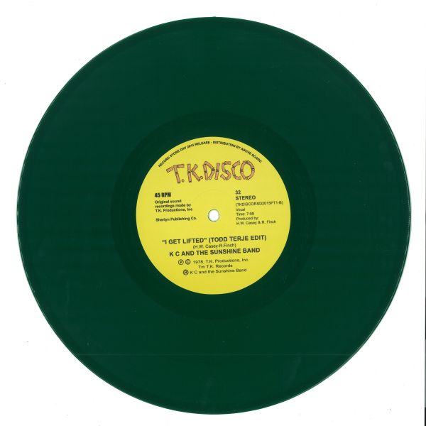 K C, The Sunshine Band — I Get Lifted - Todd Terje Edit vinyl cover