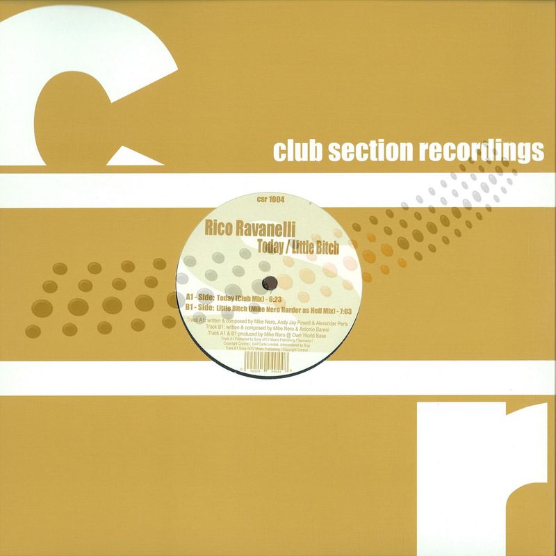 Rico Ravanelli — Today / Little Bitch vinyl cover