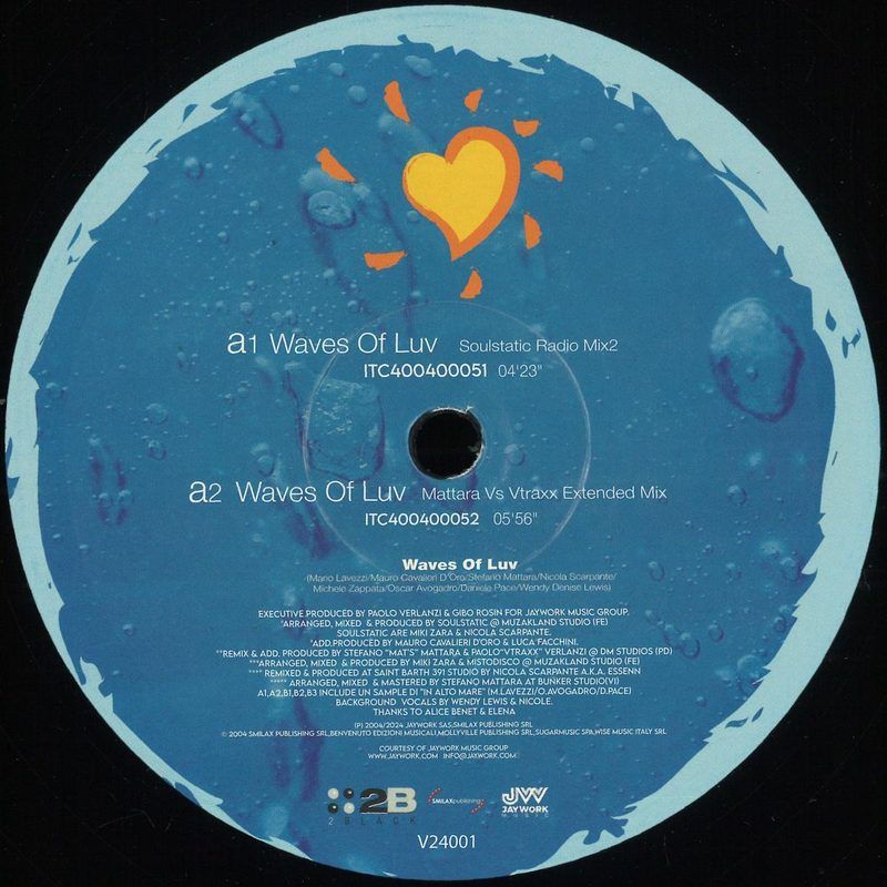 2BLACK — WAVES OF LUV (20 YEARS) vinyl cover
