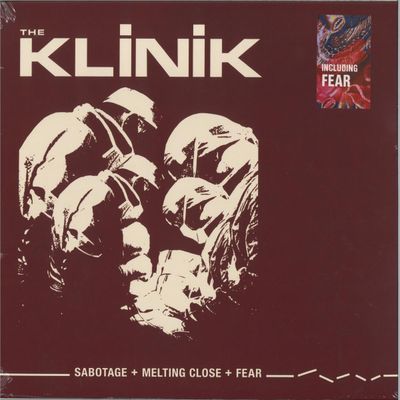 The Klinik — SABOTAGE + MELTING CLOSE + FEAR eleLP 2x12" vinyl cover