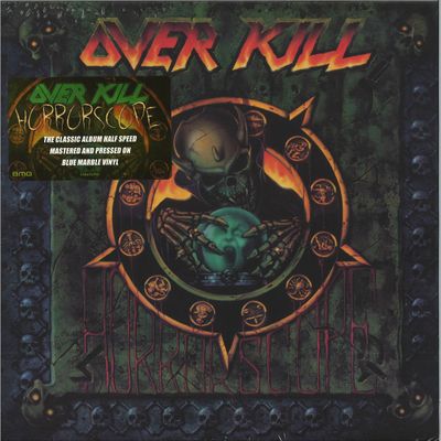 Overkill — Horrorscope LP - Blue/Black Marbled Vinyl vinyl cover