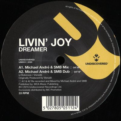 Livin' Joy — Dreamer vinyl cover