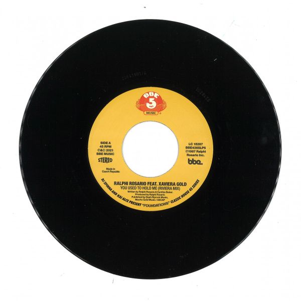 Dj Spinna, Kai Alce, “Foundations” — Classic House 45 Series Part 5: Ralphi Rosario ft Xaviera Gold - You Used To Hold Me vinyl cover