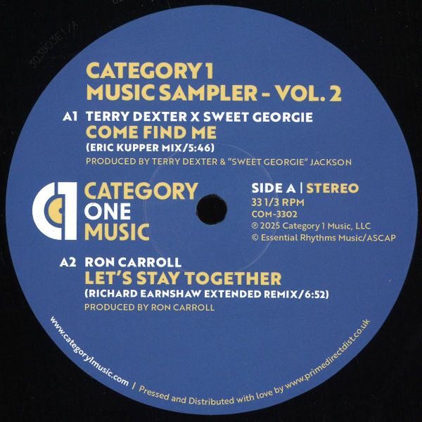 Terry Dexter, Ron Carroll, Ed Ramsey, Eric Kupper — Category 1 Music Sampler - Vol. 2 vinyl cover