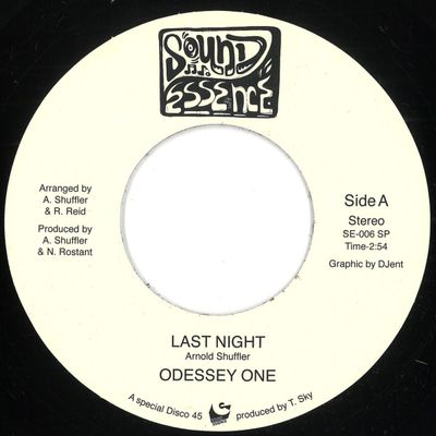 Odessey One — Last Night / Dance With Me 7" vinyl cover