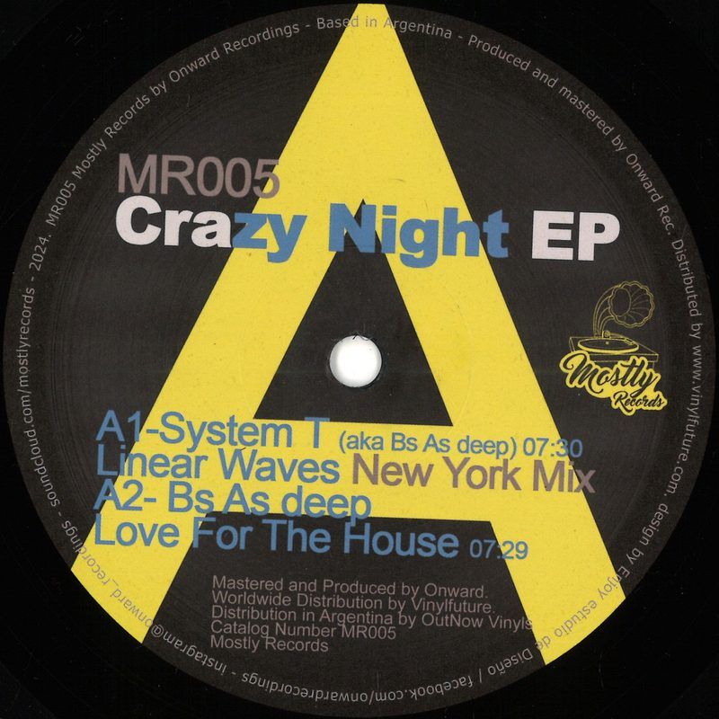 Bs As Deep, Nicola Brusegan — Crazy Night EP vinyl cover