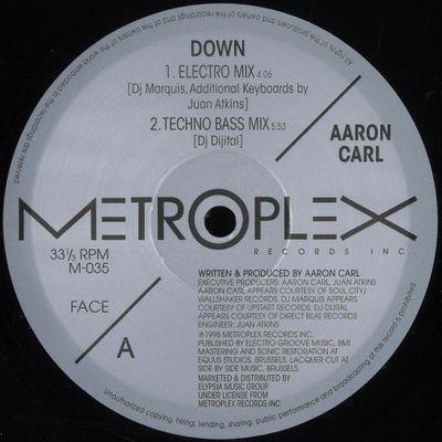 Aaron Carl — Down vinyl cover