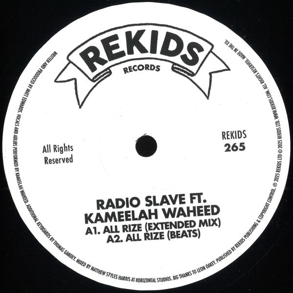 Radio Slave, Kameelah Waheed — All Rize vinyl cover
