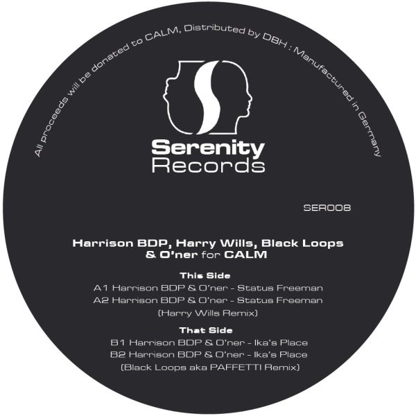Harrison BDP, O'ner (incl. Black Loops aka PAFFETTI & Harry Wills Remixes) — Harrison BDP, Harry Wills, Black Loops aka PAFFETTI & O'ner for CALM vinyl cover