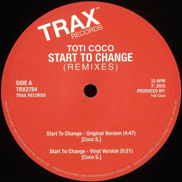 Toti Coco — START TO CHANGE (REMIXES) vinyl cover