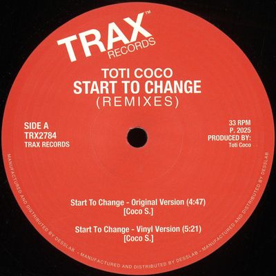 Toti Coco — START TO CHANGE (REMIXES) vinyl cover