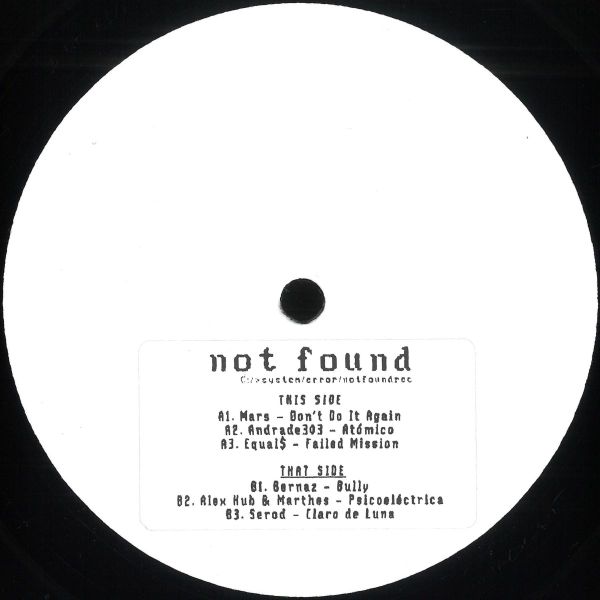 Various — Not Found 001 vinyl cover
