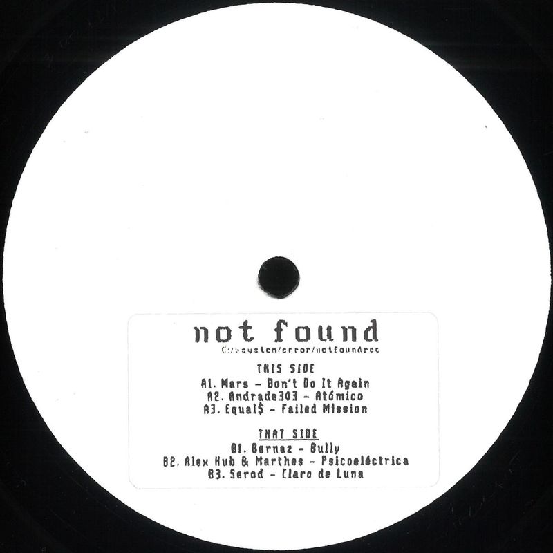 Various — Not Found 001 vinyl cover
