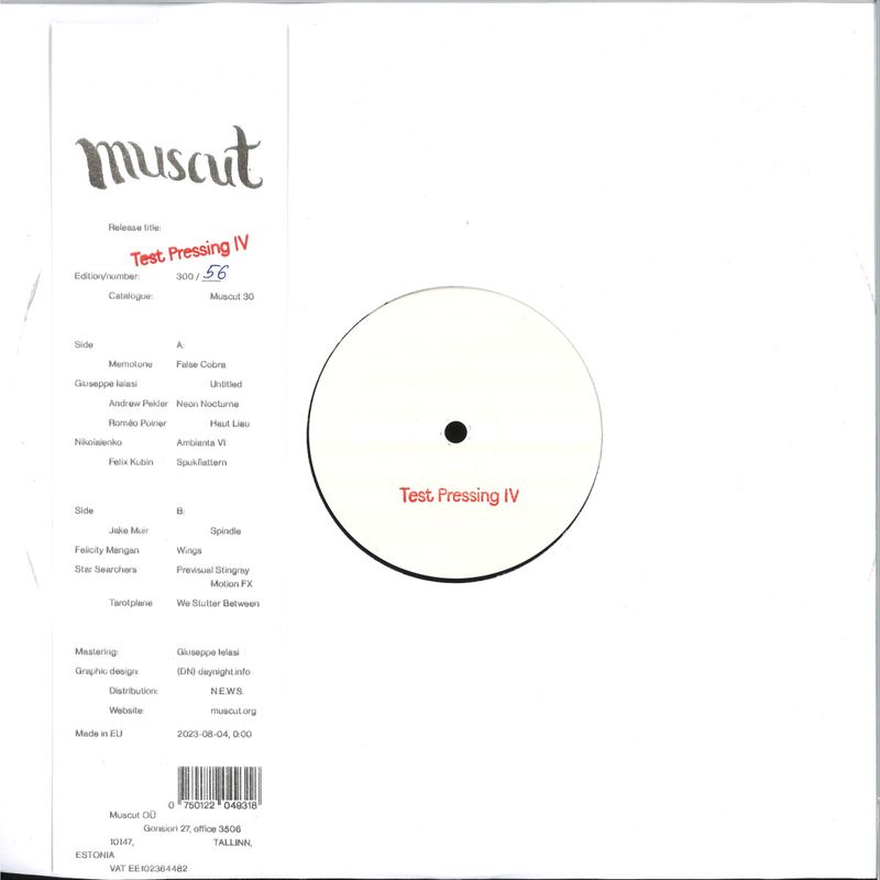 Various — TEST PRESSING IV LP vinyl cover