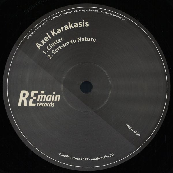 Axel Karakasis — Clutter EP vinyl cover