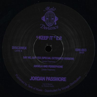 Jordan Passmore — “Keep It” EP vinyl cover