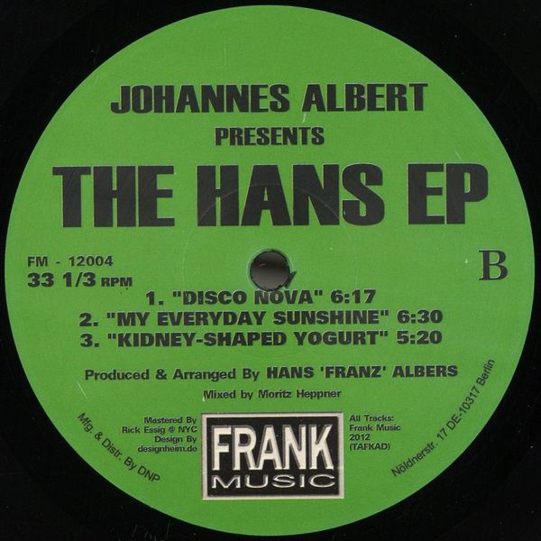 Johannes Albert — The Hans EP vinyl cover