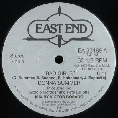 Donna Summer — Bad Girls / Now I Need You (Victor Rosado Mixes) vinyl cover
