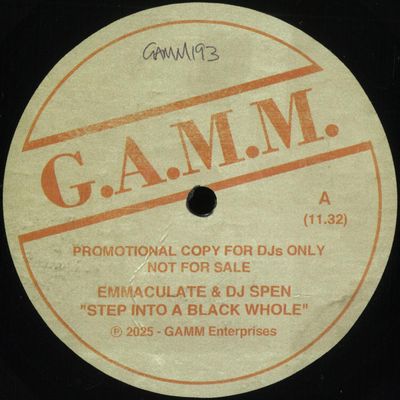 Emmaculate, Dj Spen — STEP INTO A BLACK WHOLE vinyl cover