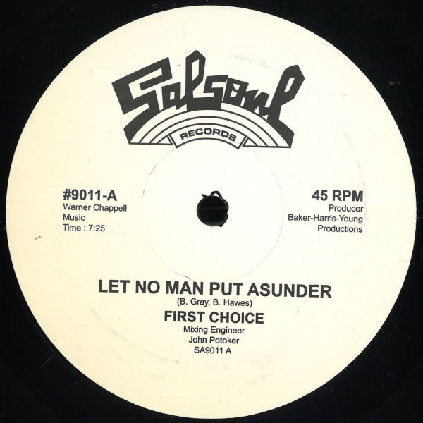 First Choice — Let No Man Put Asunder (Ron Hardy Edit vinyl cover