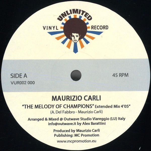 Maurizio Carli — THE MELODY OF CHAMPIONS vinyl cover