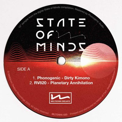 Phonogenic, RV820, Ender, Neon Stripes, Freestyle Man — State of Minds (Album Sampler) LP vinyl cover