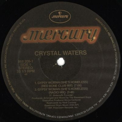 Crystal Waters — Gypsy Women - She's Homeless vinyl cover