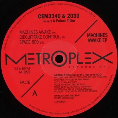 Cem3340, 2030, A Future Tribe — Machines Awake EP vinyl cover