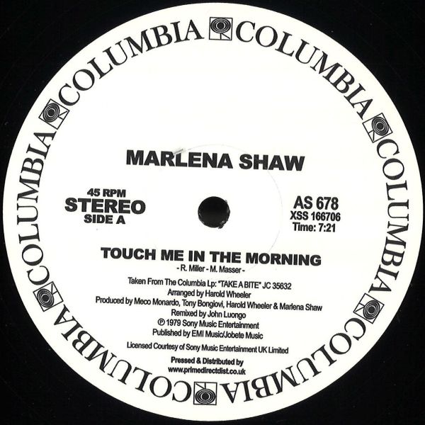 Marlena Shaw — Touch Me In The Morning vinyl cover