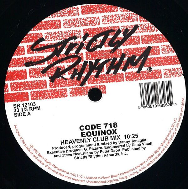 Code 718 ( Danny Tenaglia) — Equinox vinyl cover