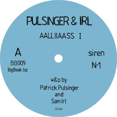 Pulsinger, Irl — AALLIIASS I vinyl cover