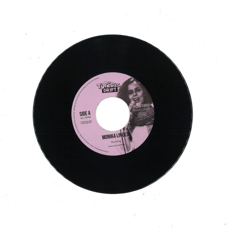 Monika Linges — Running / Till We Get There 7" vinyl cover