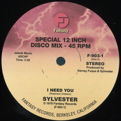 Sylvester — I Need You (Ron Hardy Edit) vinyl cover