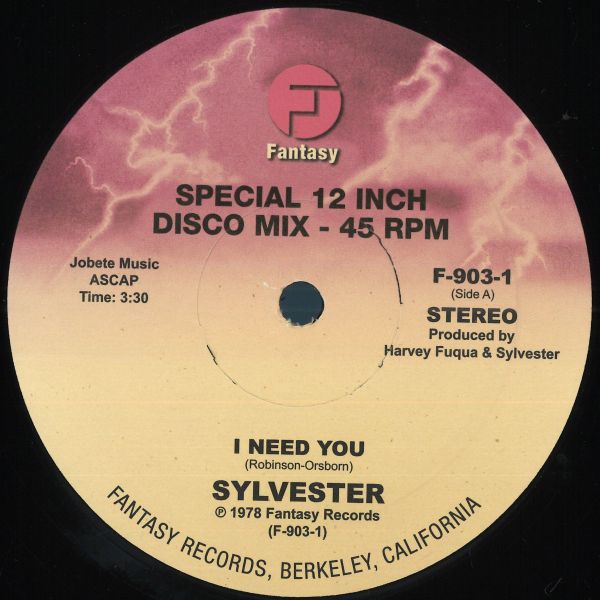Sylvester — I Need You (Ron Hardy Edit) vinyl cover