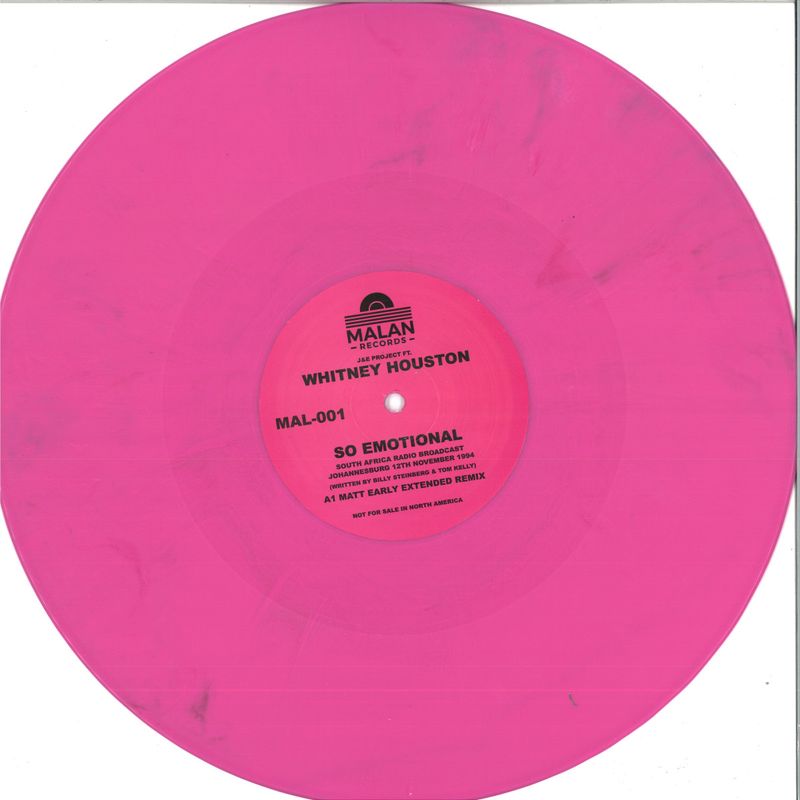 J, E Project, Whitney Houston — So Emotional vinyl cover