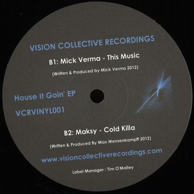 Vision Collective Recordings — The House Is Goin Ep vinyl cover