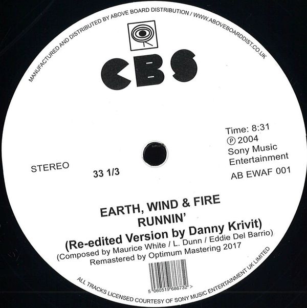 Earth, Wind, Fire — Brazilian Rhyme / Runnin' (re-edited By Danny Krivit) vinyl cover