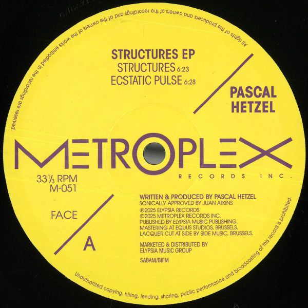 Pascal Hetzel — Structures EP vinyl cover