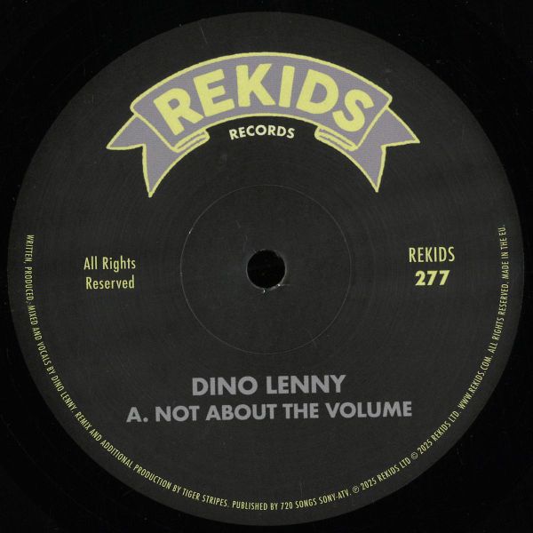 Dino Lenny — Not About The Volume (Incl. Tiger Stripes Remix) vinyl cover